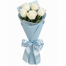 Букет 5 Белых роз Проуд #REPLACE_PRED# Красный Луч