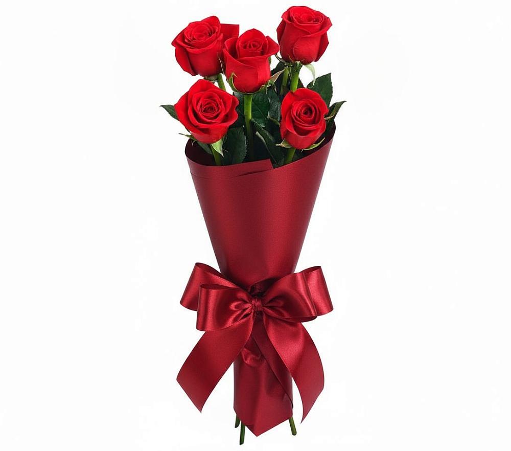 Букет 5 Красных роз Эдлесс Лав в Красный Луч