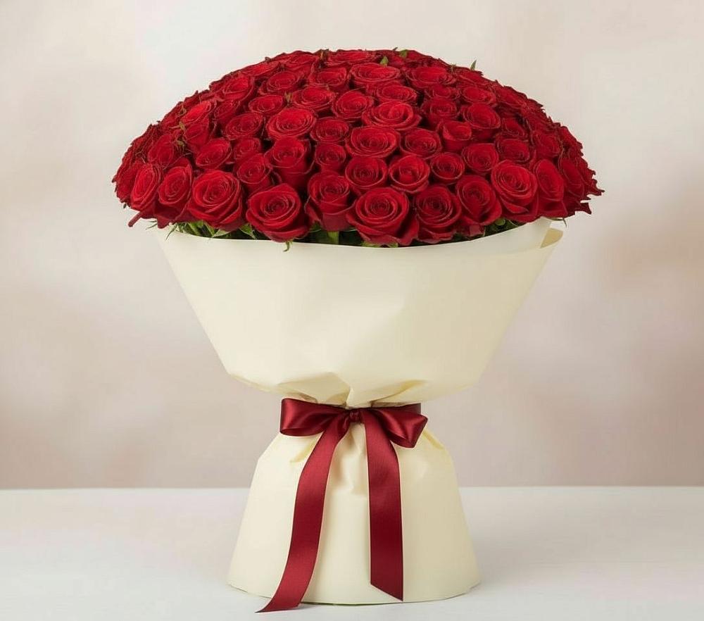 Букет 101 Красная роза Милано в Красный Луч
