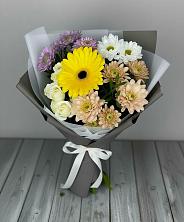 Букет цветов из:  Розы, Герберы и Хризантемы в Красный Луч
