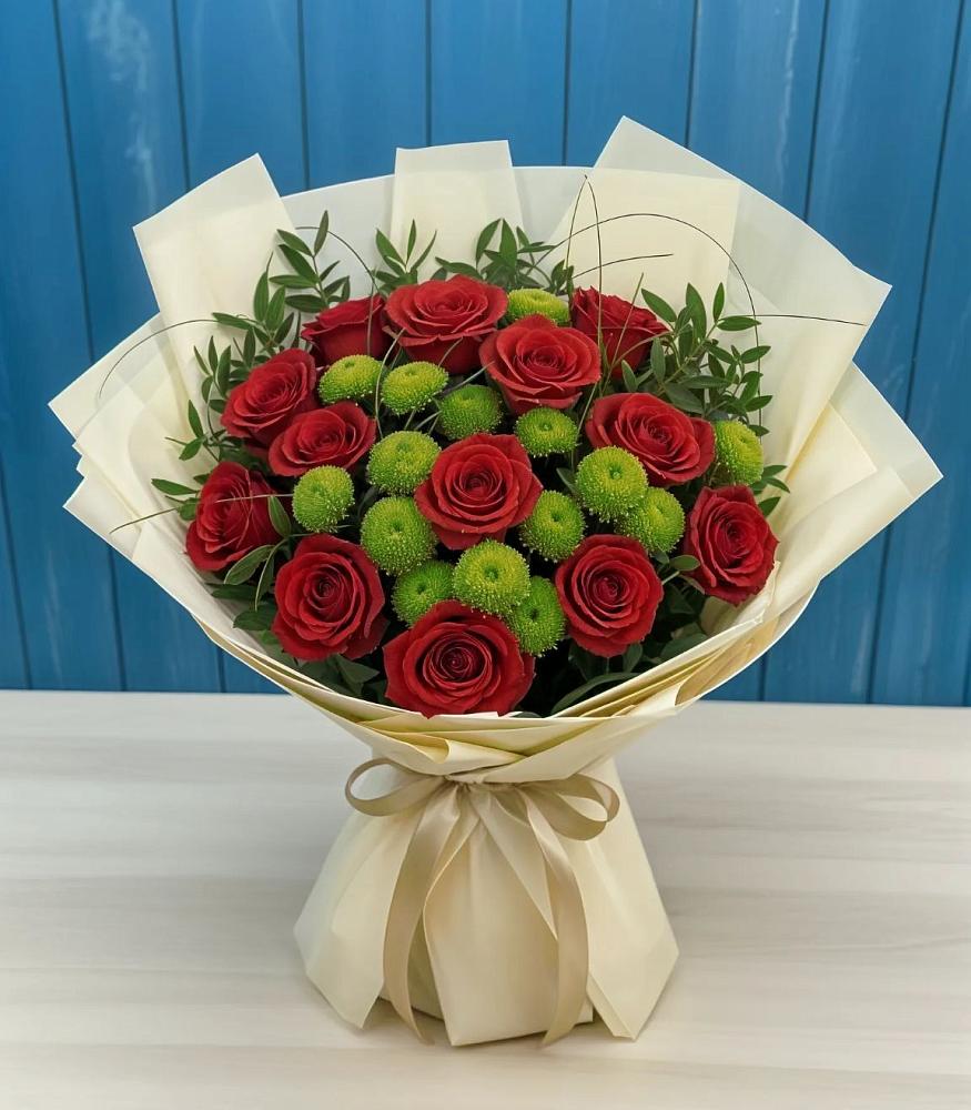 Букет цветов из: Розы и Хризантемы в Красный Луч